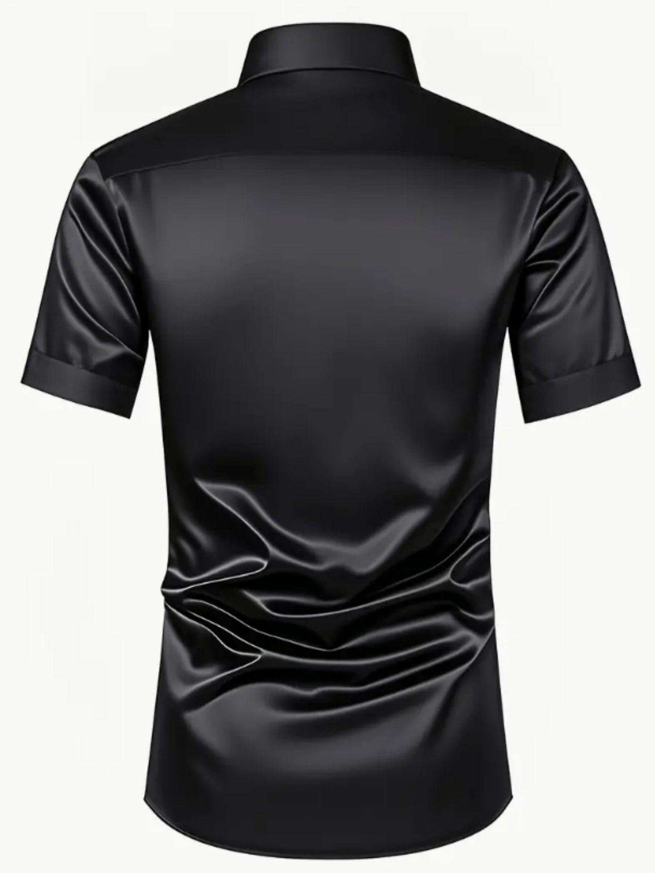 Men's Stretch Solid Color Short Sleeve Shirt for Summer