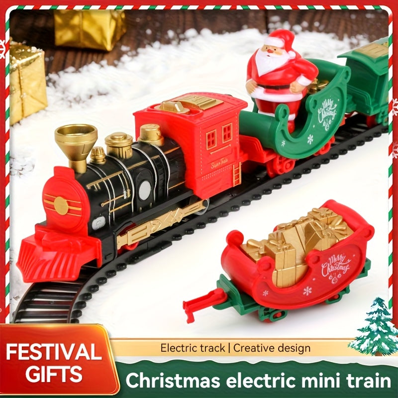Electric Christmas Train Set | Hanging Christmas Tree Decoration, Indoor & Outdoor Use, Battery Powered, Weather Resistant, Suitable for Children, Red, Green - QWK Brand