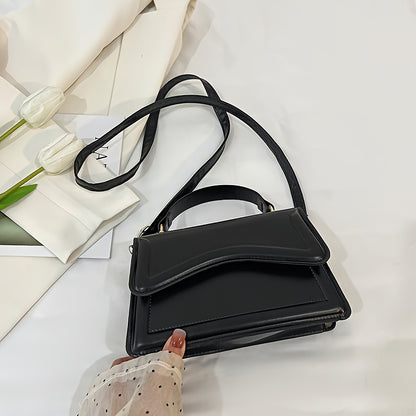 Fresh and trendy small square bag, one shoulder crossbody bag, youthful and sweet style, magnetic buckle closure bag, solid color, internet famous and popular bag