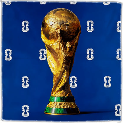2026 FIFA World Cup Square Scarf with Mascot Print, Casual Polyester W