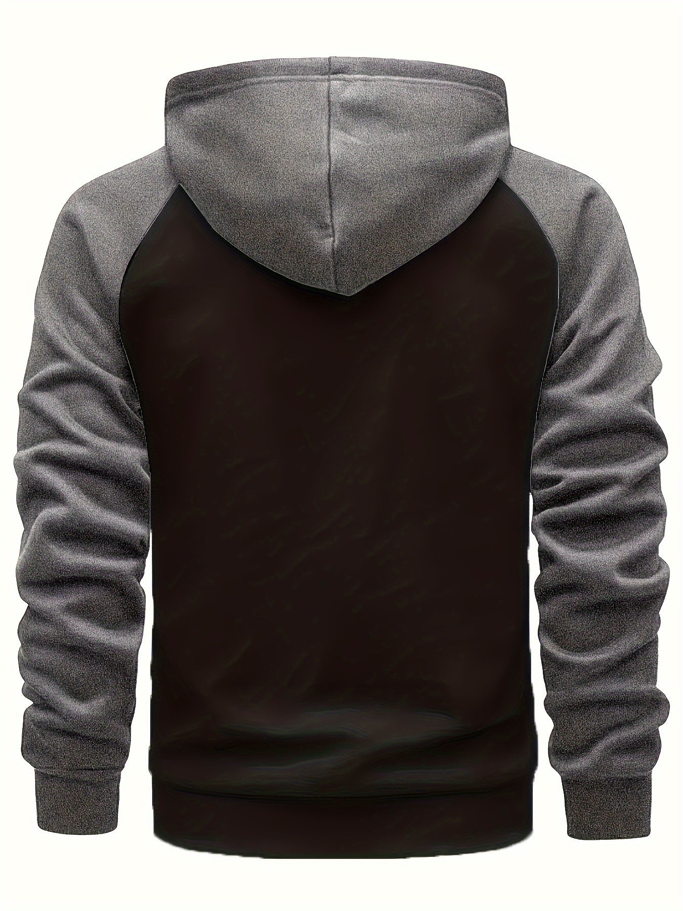 Men's Autumn and Winter Zipper Sweater Contrast Color Shoulder Sleeve Hoodie