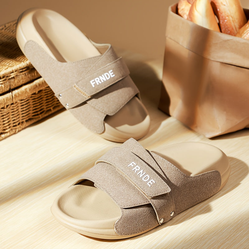 Men's Adjustable Open-Toe Slippers with Thick Non-Slip Sole