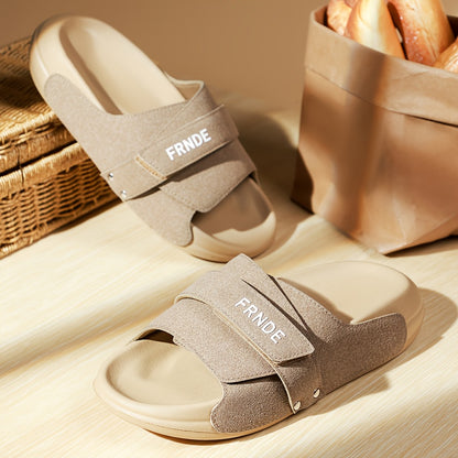 Men's Adjustable Open-Toe Slippers with Thick Non-Slip Sole