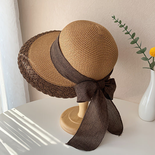 Women's Summer Straw Beach Hat with Moisture Wicking