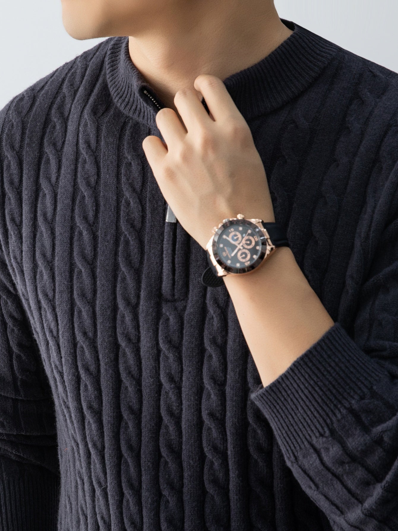 New Men'S Christmas Gift: a Thick, Warm, And Cold-Resistant Knitted Sweater with a Cable-Knit Design And a Zippered Collar, Suitable for Both Layering And Wearing Alone, Perfect for Casual And Versatile Outfits