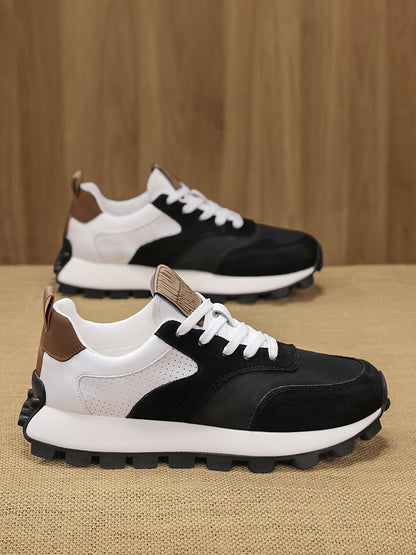 2025 Spring Men'S Breathable Low-Top Sneakers - Thickened Cushioned Rubber Sole, Men'S New Breathable Mesh Platform Dad Shoes Casual Height Increase Sports Shoes