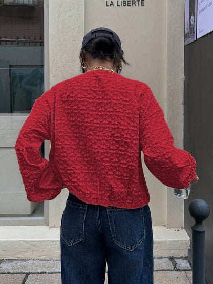 Solid Color Zip-Up Casual Jacket