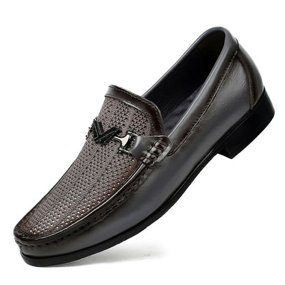 Men's Breathable PU Mesh Loafers - Casual Business Shoes
