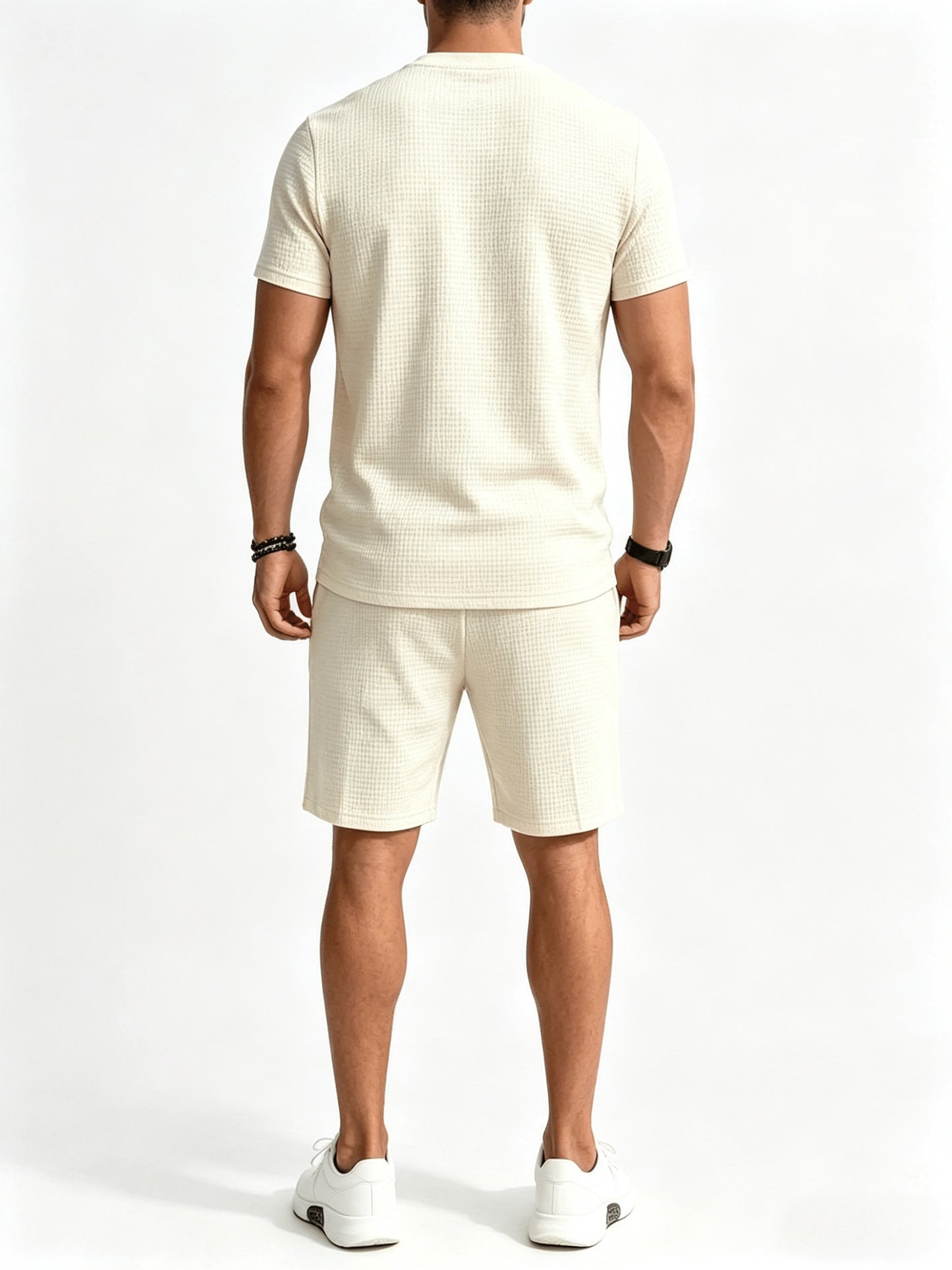 Men's Summer Casual Athletic Crew Neck T-Shirt & Shorts Set