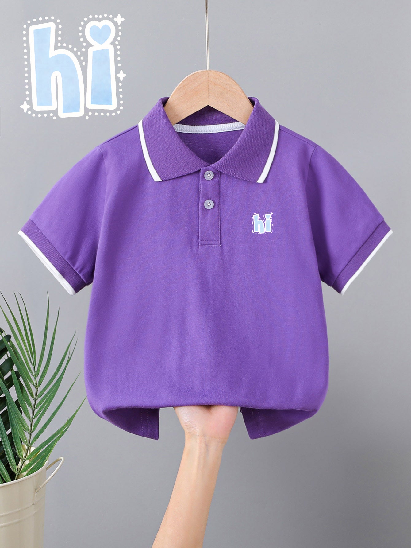Children's Summer Cotton Polo Shirt with Animal Print