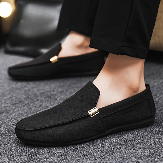 Men's Summer Slip-On Casual Shoes - Breathable Fabric Upper, Lightweight Rubber Sole, Low-Top Design for Everyday Comfort & Versatile Style