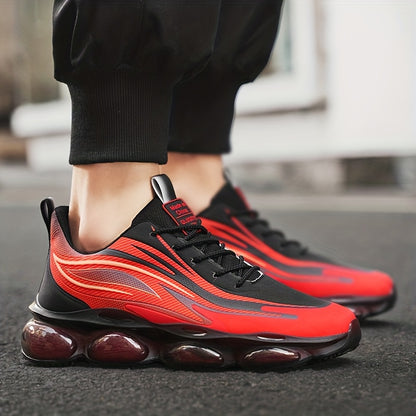 A Pair of Men'S Lightweight Outdoor Walking Shoes, Versatile Sneakers Suitable for Travel And Hiking, Offered in Black, Red, And Light Blue - ayq