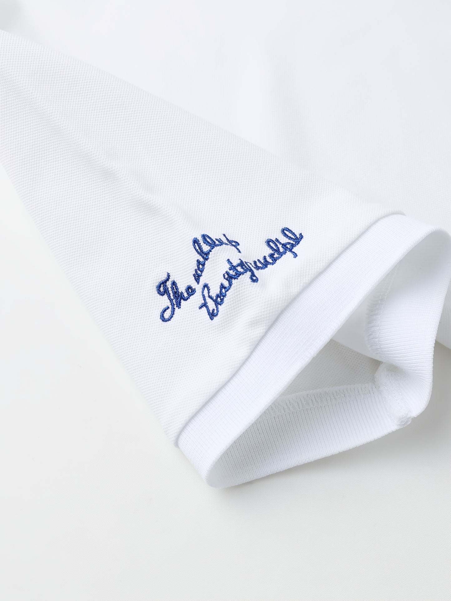 Men's Turn- Collar 95% Cotton 5 Spandex Embroidered T-Sshirt Short Sleeve Comfortable Breathability - ayq