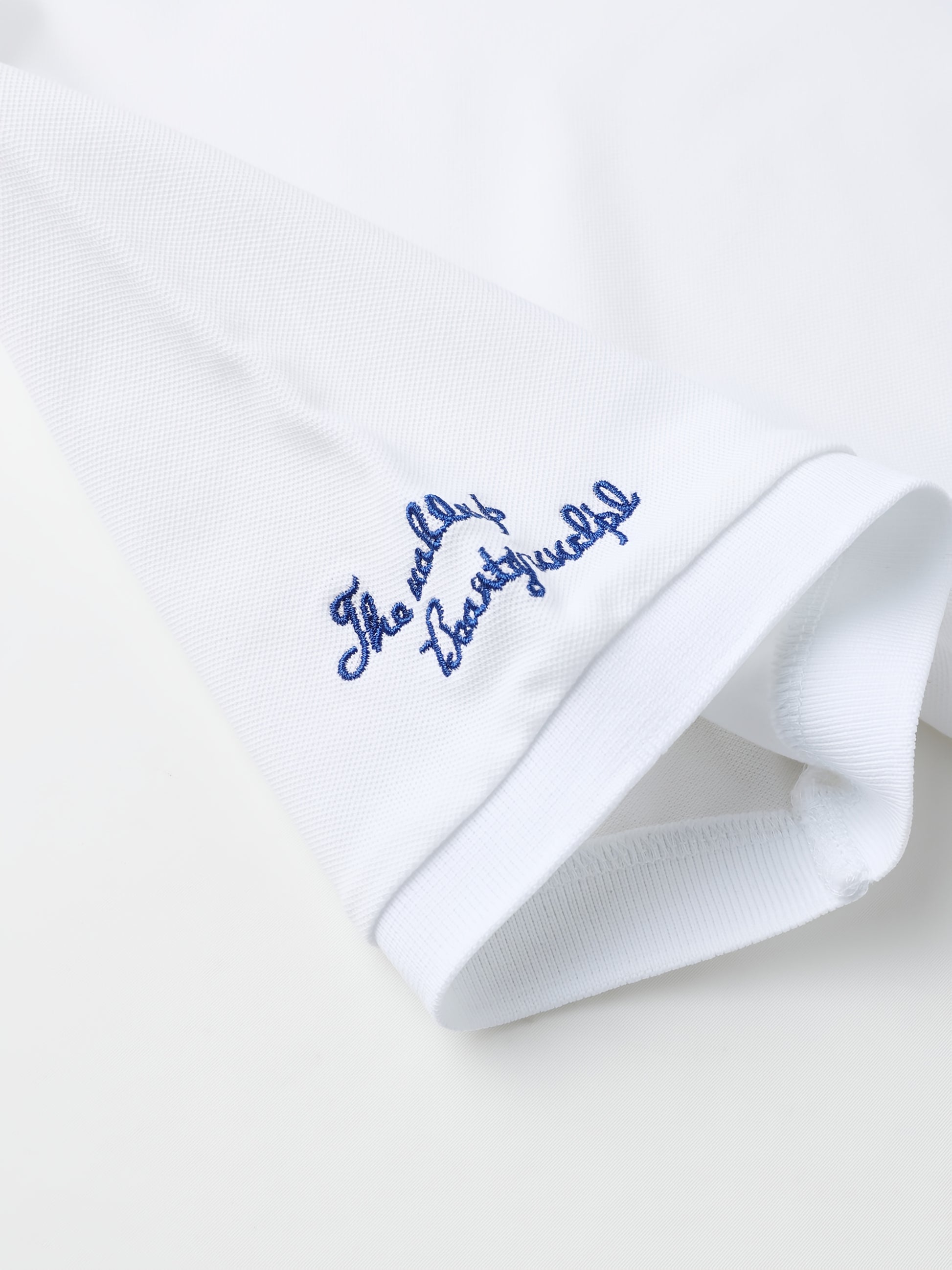 Men's Turn- Collar 95% Cotton 5 Spandex Embroidered T-Sshirt Short Sleeve Comfortable Breathability - ayq