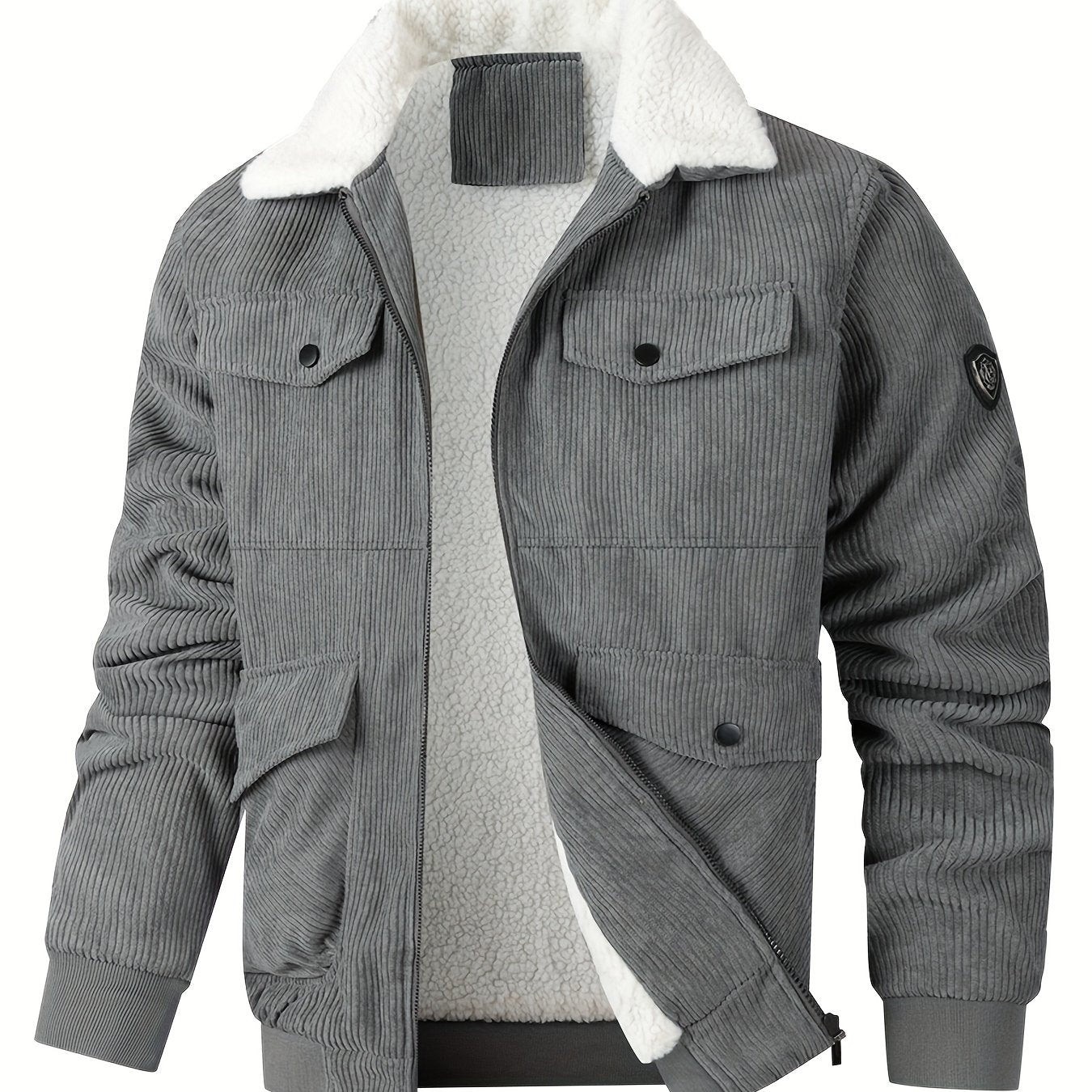 Men'S Heavy-Duty Thermal Jacket - Windproof & High Quality Winter Coat with Zipper Closure, Multi-Pocket Design, Non-Stretch Fabric - Cold Weather Outerwear for Everyday, Thick, Windproof Jacket, Casual Outerwear, Durable Con