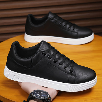 Men's Solid Color Casual Lace-Up Loafers for All Seasons