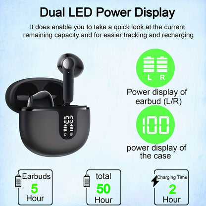 Wireless Earbuds, Wireless in-Ear, USB-C Fast Charge, Clear Sound, Built-in HD Mic, Touch Control, 40H Playtime, for Sport Wireless Headphones