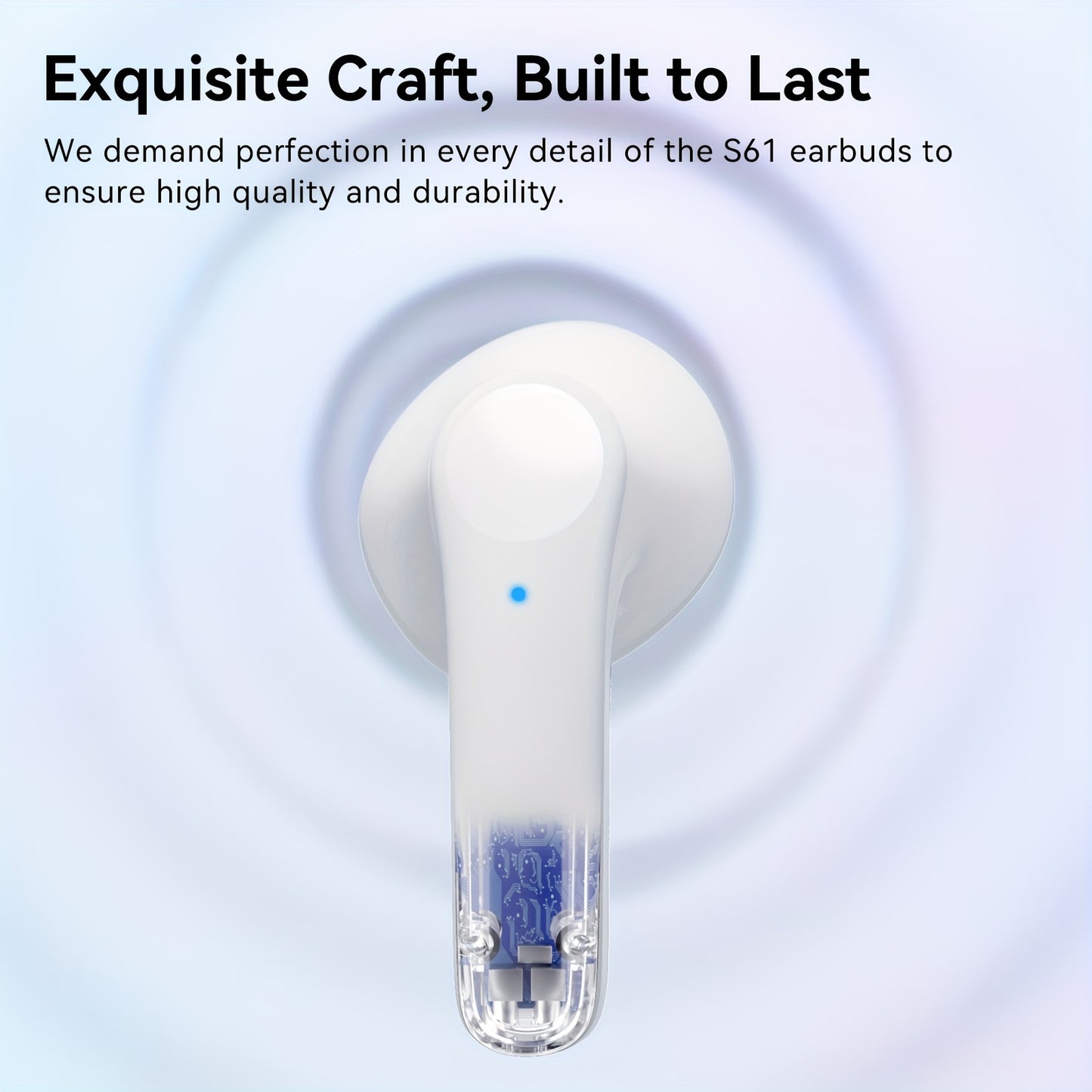 Wireless Earbuds Headphones, 40H Playtime Stereo Ear Buds, LED Power Display Cordless In-Ear Earphones with Microphone for iOS Andriod Cell Phone Sports