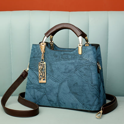 Luxury Women's Black Striped Crossbody Handbag with Detachable Strap