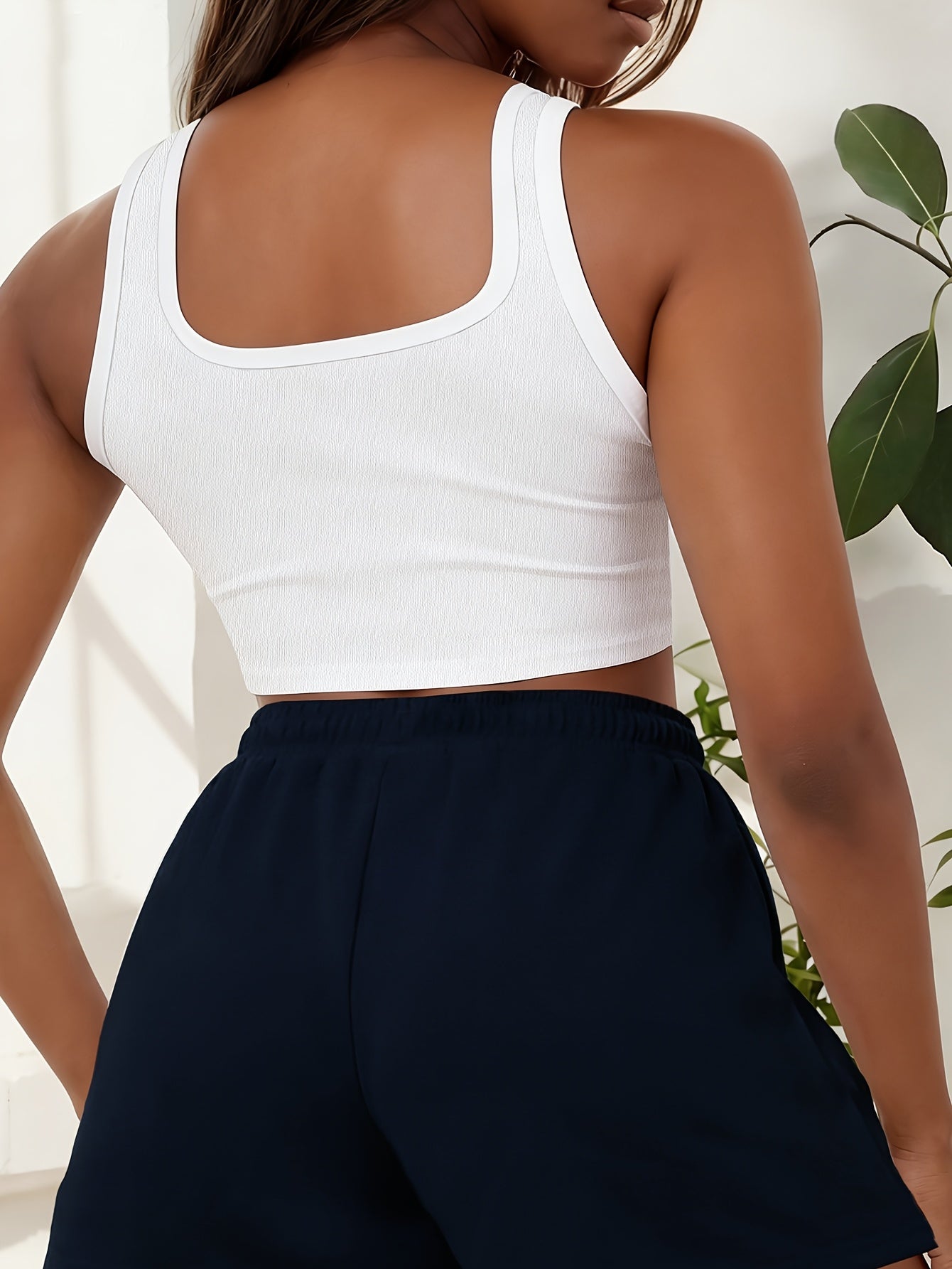 Buttery-Soft Crop Tank & Drawstring Shorts Set for Casual Wear