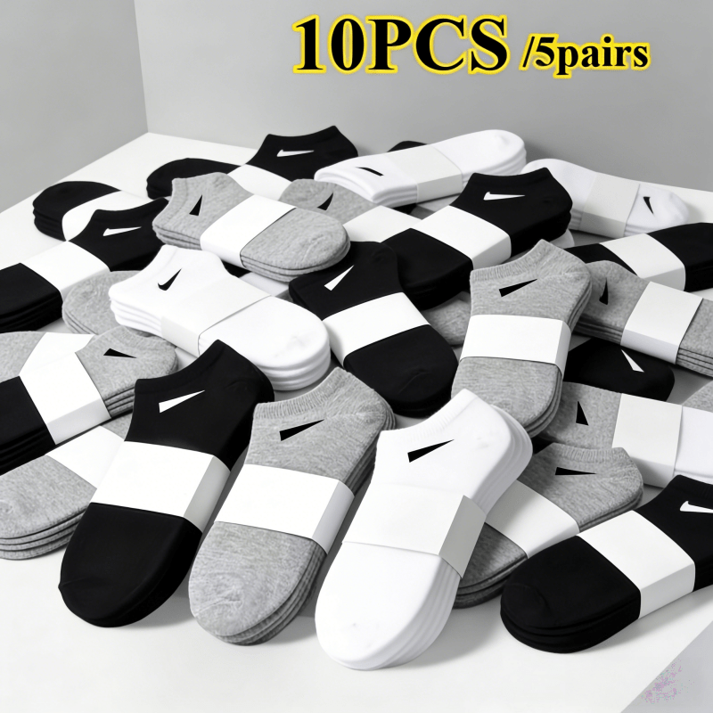 Unisex Casual Sports Ankle Socks 10pcs Breathable & Sweat-Proof