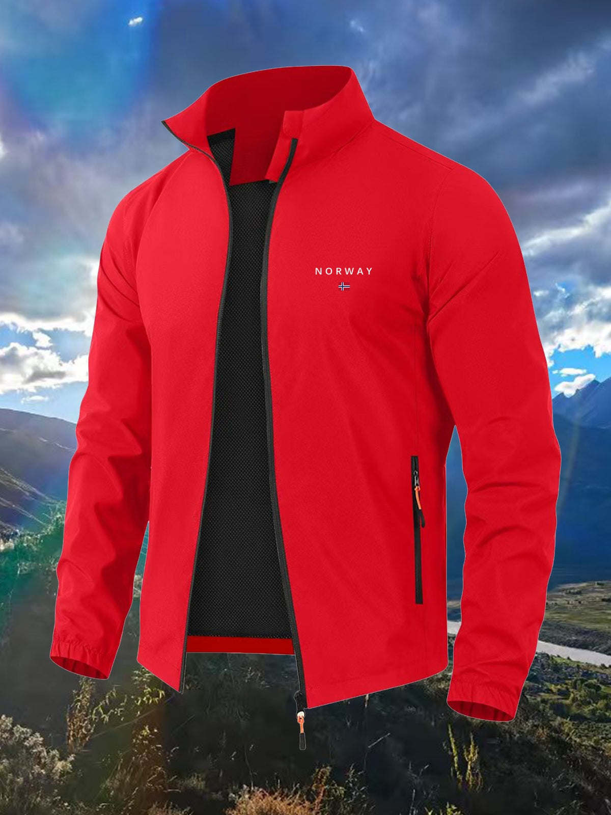 Men's Outdoor Mountain Sport Jacket with NORWAY Design