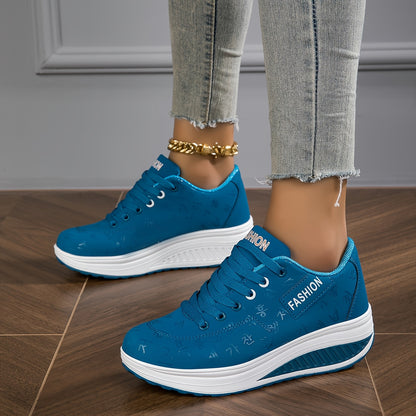 Women's Fashion Sneakers - Low-Top Lace-Up Casual Shoes with Synthetic Cover Upper, Breathable Fabric Lining  MD Cushioned Sole for All-Day Comfort - All-Season Versatile Wear, Everyday Comfort Footwear, Sleek Shoe Design, S