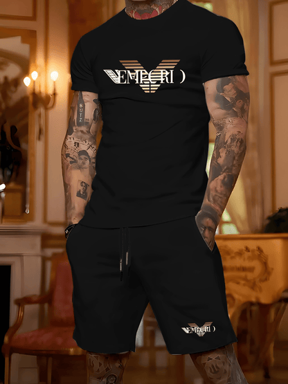 Men's Summer Casual Sportswear Set - Short Sleeve T-Shirt & Shorts