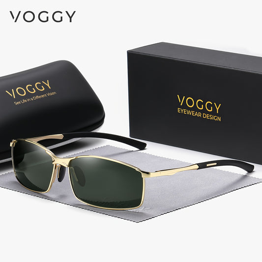 VOGGY Fashion Simple Retro Metal Polarized Glasses, Men And Women Driving Sports, Outdoor Cycling, Fishing, Holiday Travel Party Decoration Props.