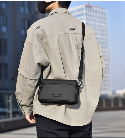 WEIXIER Unisex Fashion Messenger Bag, Shoulder Satchel with Detachable Strap, Polyester Lined, Business Briefcase for Commuting  Outdoor, Ideal Gift for Husband Or Boyfriend