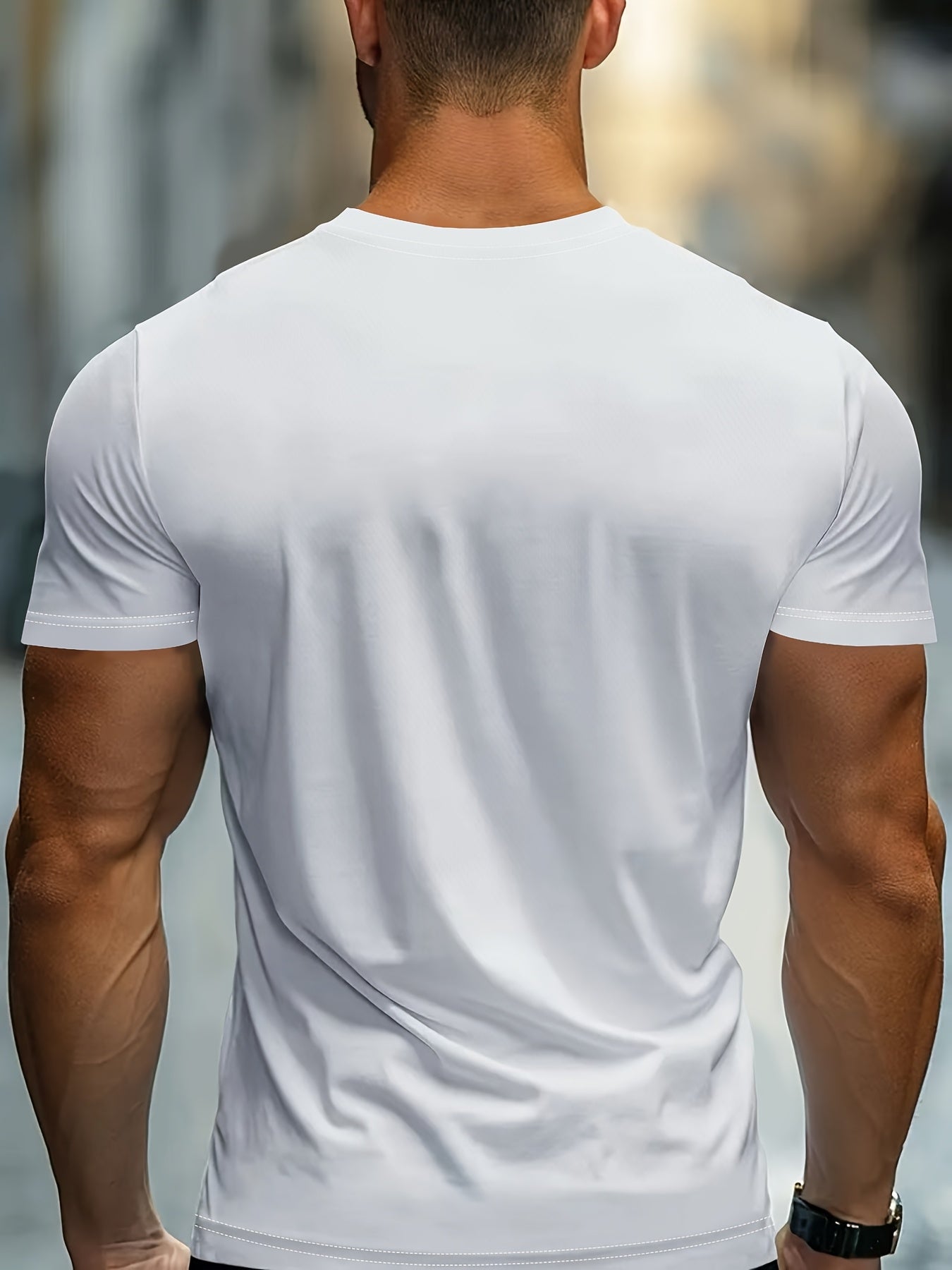 Men'S Bold Black Graphic T-Shirt - Lightweight Everyday Casual Tee for Sports  Formal Events - Breathable Round Neck Shirt - Easy-Care Everyday Essential Top, Sports Friendly Apparel, Modern Casualwear, Comfortable Fit, Stre