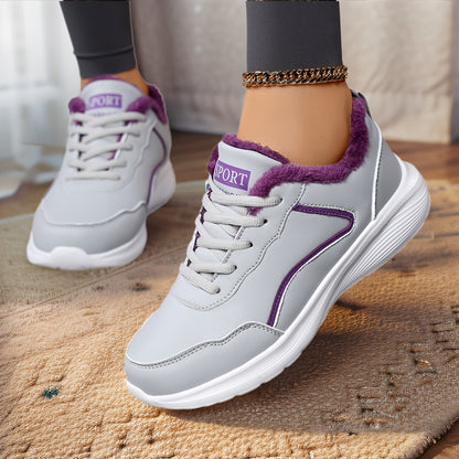 Women'S Winter Snow Boots - Thick Platform Sole for Traction, Lightweight Cold Weather Shoes with Lace-Up Closure, Slip-Resistant EVA Outsole - All- Synthetic faux leather-like Upper - Warm Insulated for Running, Hiking, Ever