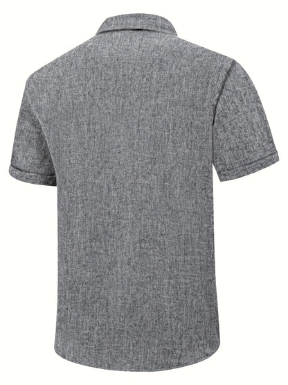 Men's Summer Casual Button-Up Short-Sleeve Cardigan Shirt
