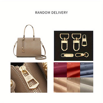 Luxury Vintage Genuine Leather Women's Tote Bag with Adjustable Strap