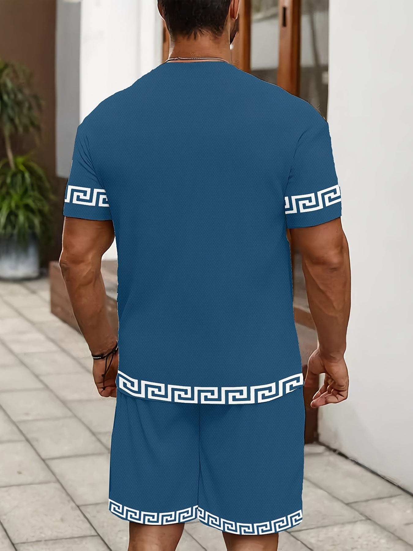Men's Casual Sportswear Set - Breathable T-Shirt & Shorts