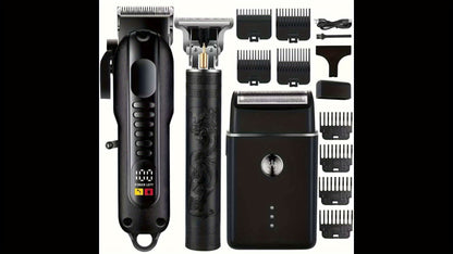2pcs/3pcs Professional Men'S Hair Clipper - Cordless and USB Rechargeable Beard Trimmer with Limit Comb, Ideal for Haircutting and Beauty, Barber Clippers, Grooming Essentials, Sleek Design, Durable Construction, Personal Car - ayq