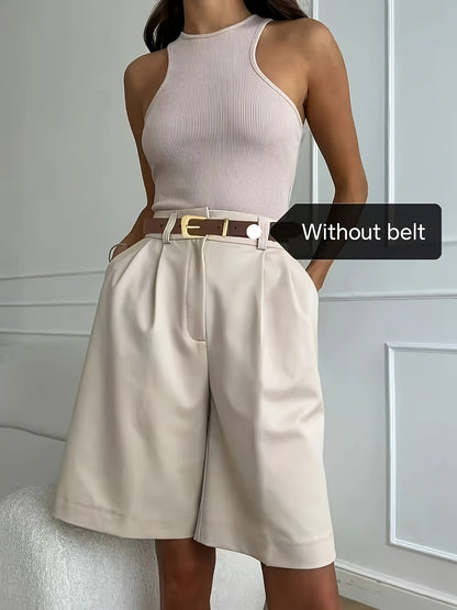 Women's Casual Summer Pocket Shorts in Solid Colors