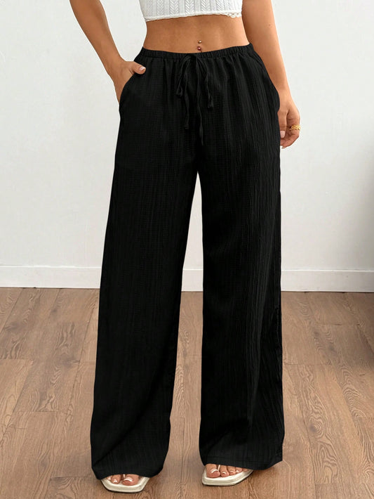 Women's High-Waisted Wide Leg Belted Pants for Spring Summer - ayq