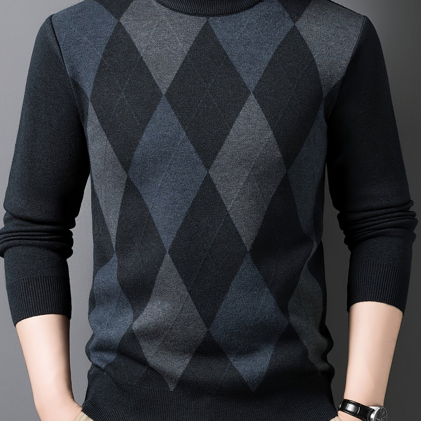 The New Autumn And Winter Collection Features a Men'S Long-Sleeve Knitted Pullover with a Zipper Design And Ribbed Round Neck. This Casual And Stylish Sweater Is Versatile for Daily Wear in The Fall And Winter, Suitable for L