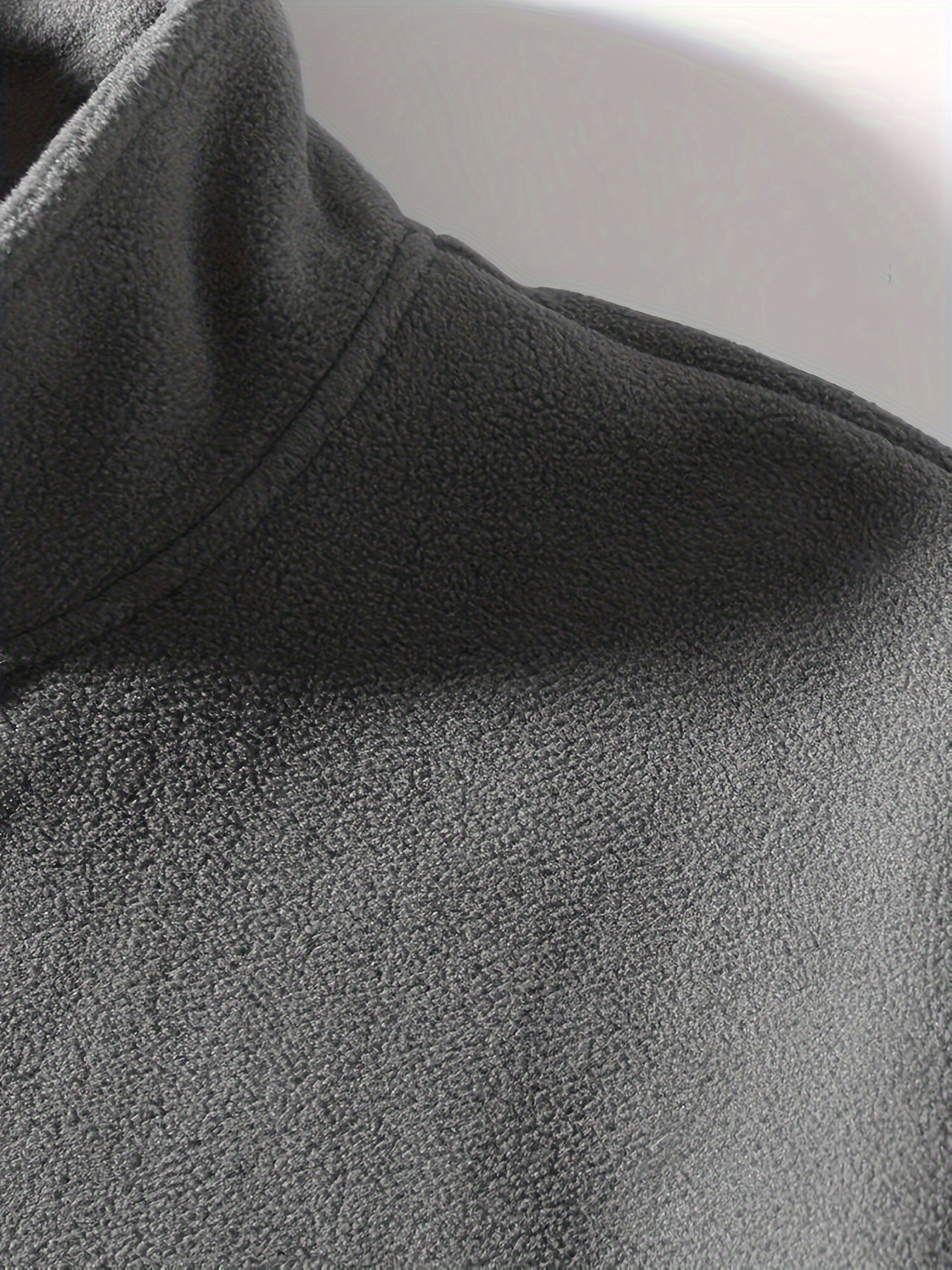 1pc Men'S Casual Sports Fleece Jacket - Solid Color Polyester Knit with Slight Stretch, Stand Collar, Long Sleeve, Regular Fit, Zipper Closure, Daily & Casual Wear