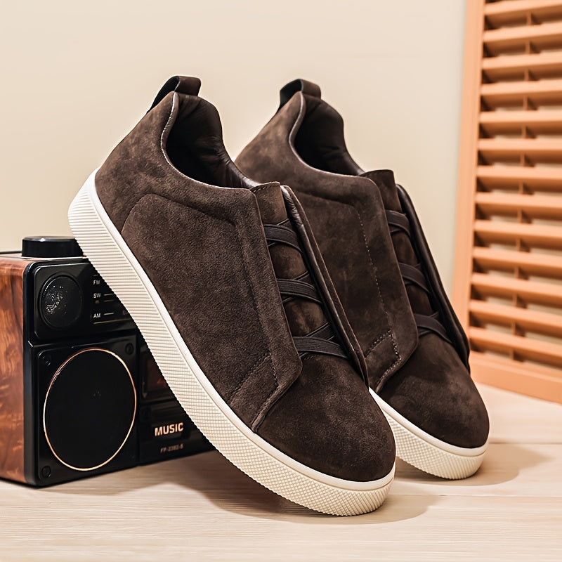 Men's Dark Brown Slip-On Loafers with Thick Soft Sole