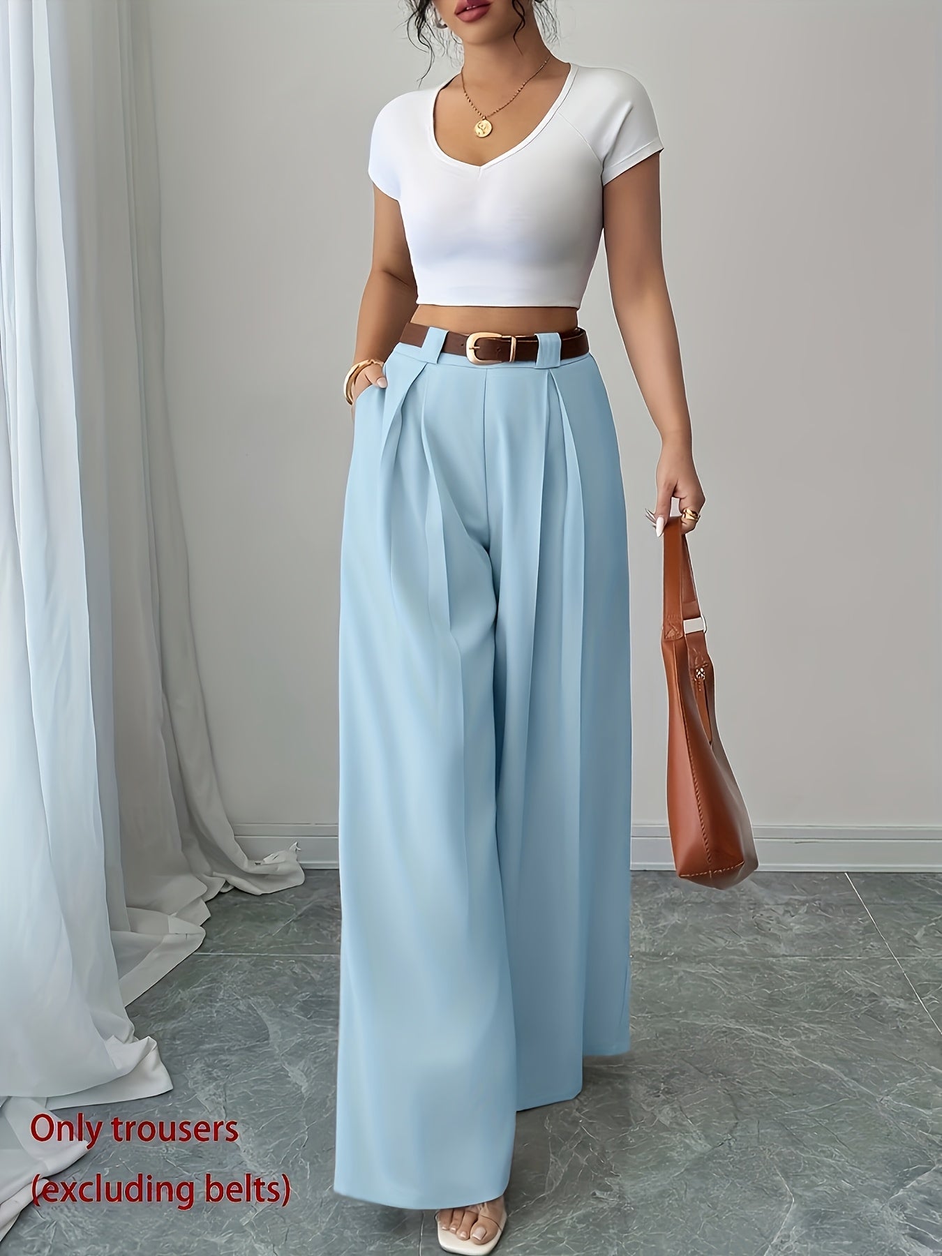 High-Waisted Wide Leg Culotte Pants for Elegant Daily Wear