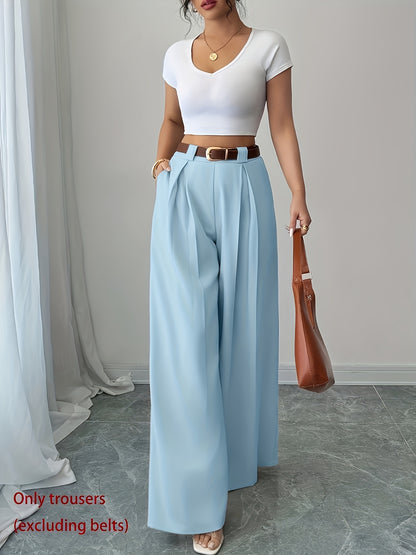 High-Waisted Wide Leg Culotte Pants for Elegant Daily Wear