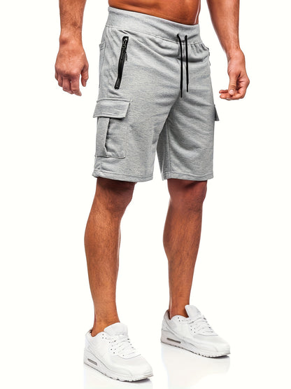 Men's Polyester Cargo Shorts with Multi-Pockets for Outdoor Sports