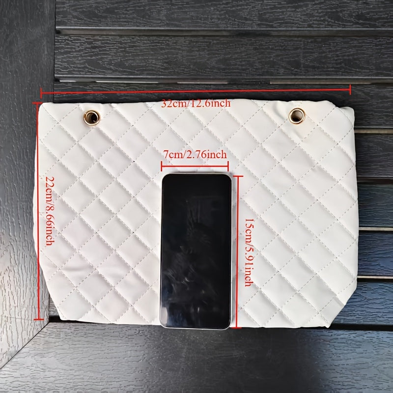 1pc Women's Large Capacity Bucket Bag - Chunky Chain Strap Shoulder Bag with Buckle Closure, Armpit/ Grid (Choose), Casual to Dressy Tote Suitable for Women