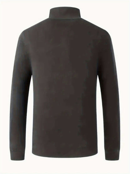 Men'S Long Sleeve T-Shirt - Elegant Half-High Neck, Minimalist Formal & Everyday Shirt for Office, Events, Outings - Easy-Care Everyday Essential Top, Versatile Clothing, Modern Look, Durable Construction, Stylish Blouse, Pro