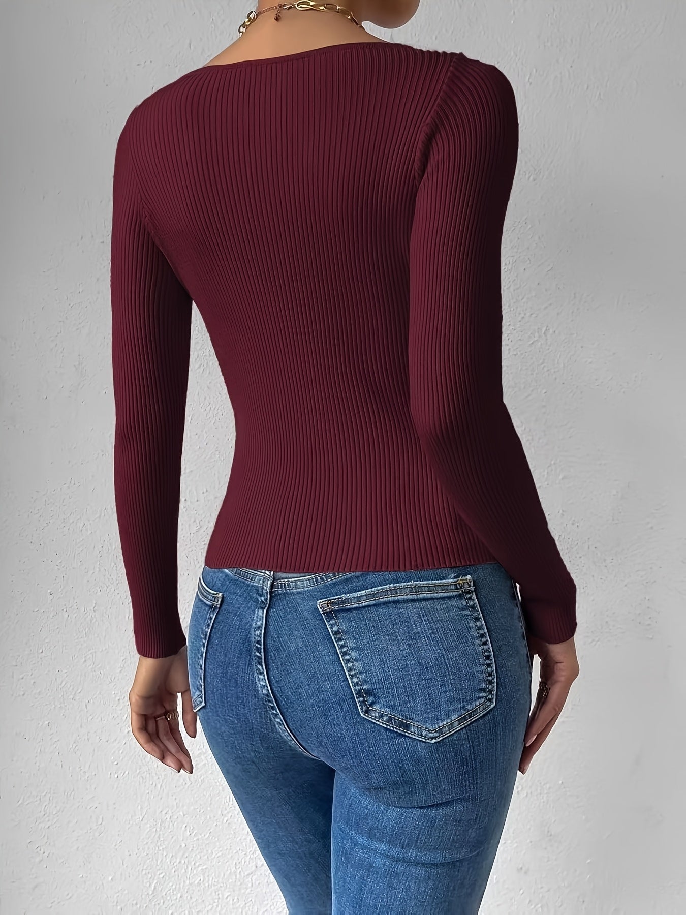 Ladies' Sweetheart Ribbed Sweater