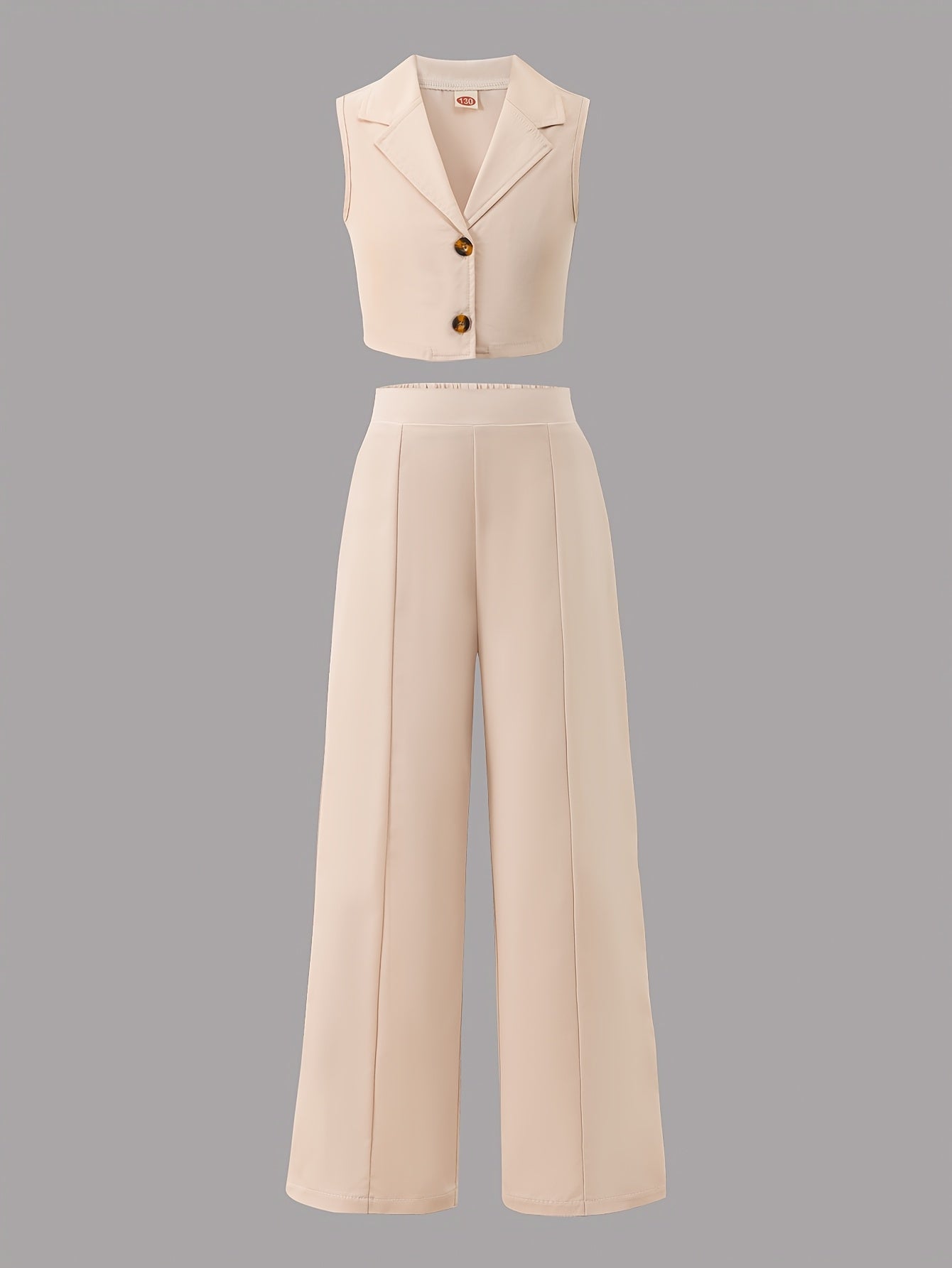 Girls' Summer Sleeveless Vest & Wide-Leg Pants Set
