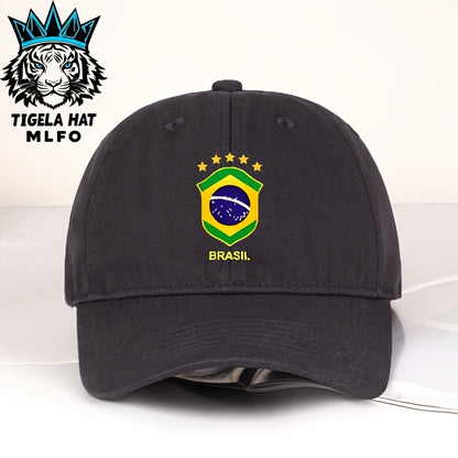 Lightweight BRASIL Printed Baseball Cap for Men, Adjustable Sports Hat