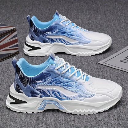 Men'S Breathable Mesh Casual Business Shoes - Low-Top Lace-Up Sneakers with Cushioned PVC Sole, All-Season Comfort for Daily Wear, Sports  Office, Grey/Black/White Design, Shoes Sneakers, Sleek Sporty Look, Comfortable Fabri